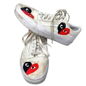 Vans CDG White Low Women's 8.5 Men's 7 Sneakers Shoes Commes De Garçon